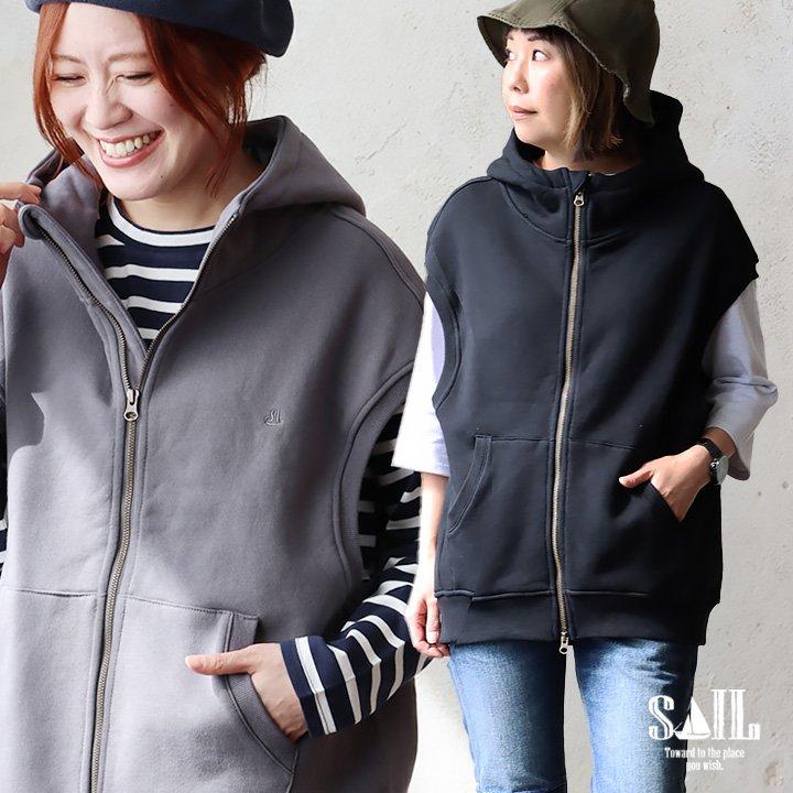 PATY ベスト レディース 着痩せ ワイド ジップアップ パーカー 暖かい