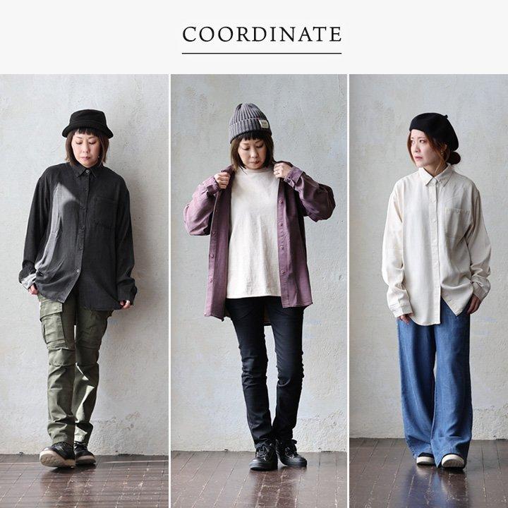 チュニック シャツ 長袖 レディース シャツチュニック デニム 再生繊維 軽い 柔らかい 落ち感 胸ポケット OAR’S オールズ | PATY | 16