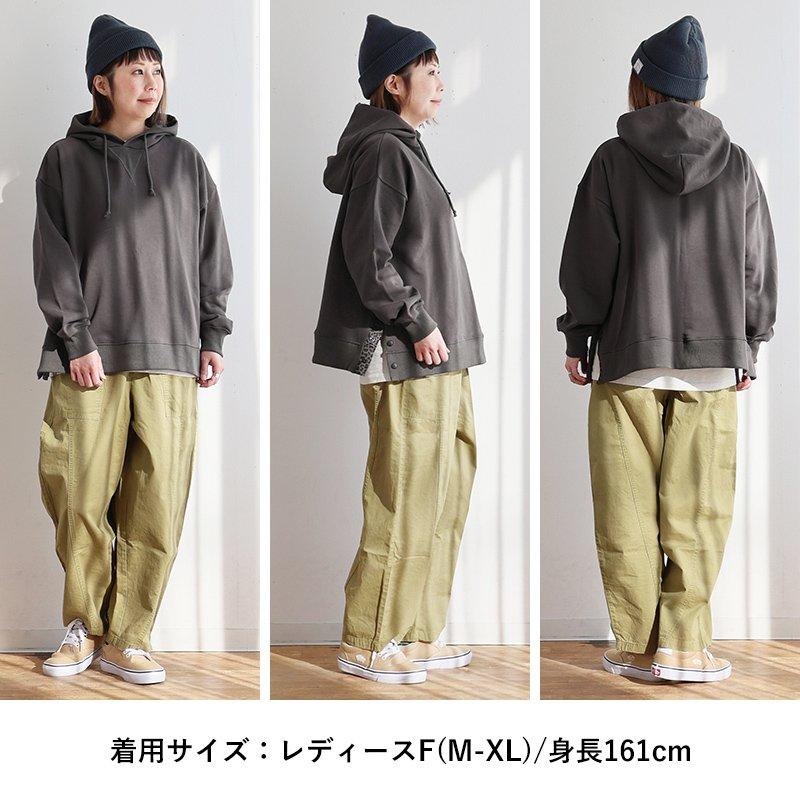 PATY パーカー 長袖 レディース Vガゼット 袖リブ 綿100 コットン 裏毛
