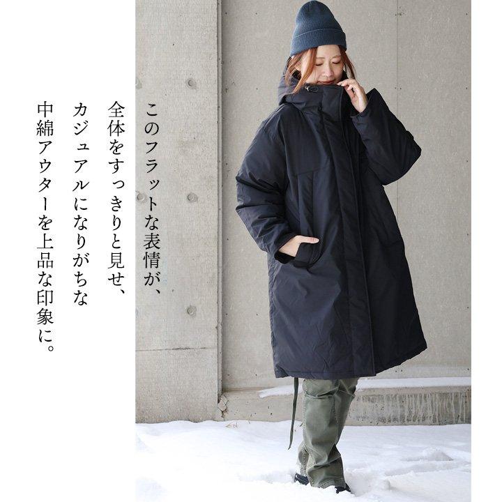 PATY コート ロング丈 レディース スタンドネック フード付き 袖