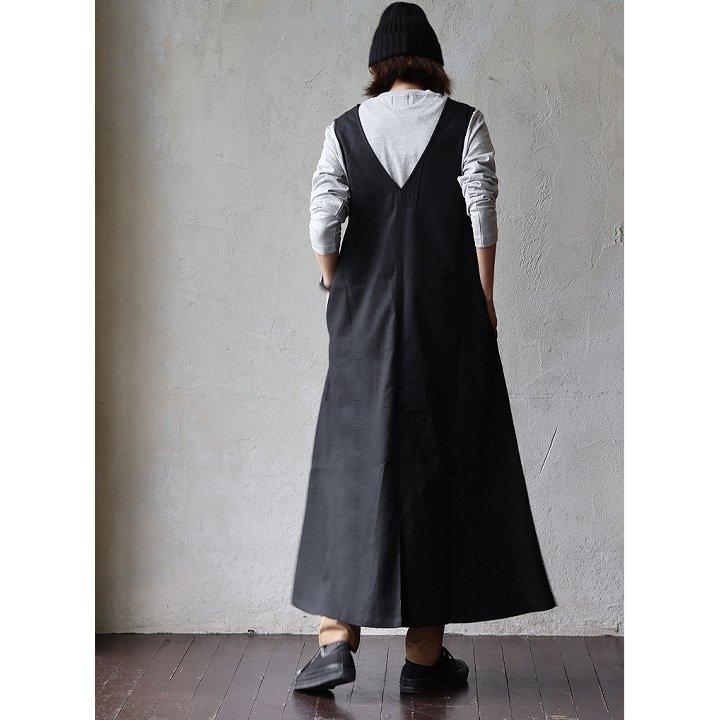 ワンピース ロング丈 レディース 刺繍 ワンポイント 綿麻 コットン リネン ストレッチ 着痩せ ワイド Vネック 重ね着 体系カバー SAIL セイル | PATY | 06