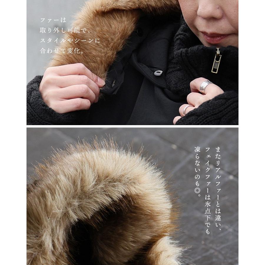 PATY ブルゾン 中綿 レディース 軽い 暖かい ファー付き ミリタリー 