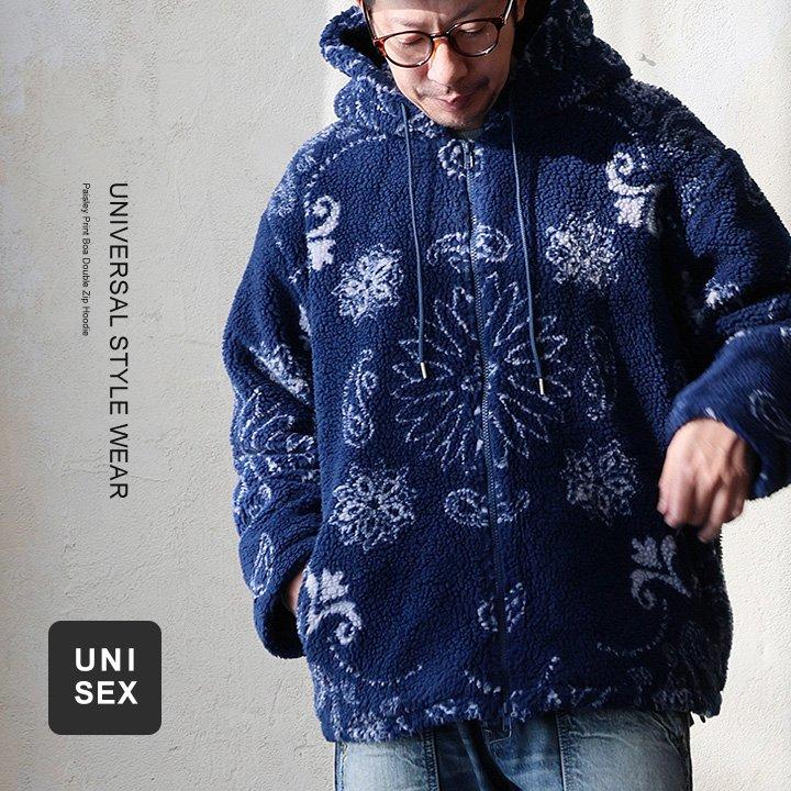 PATY ブルゾン ジャケット フード付き メンズ レディース ペイズリー柄