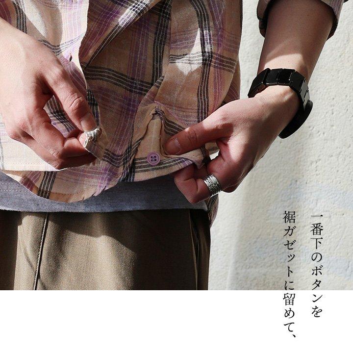 シャツ 長袖 レディース 2WAY コットン 薄手 軽い 通気性 透け感 シアー ゆったり 大きいサイズ 体型カバー カジュアル 春 パティの画像
