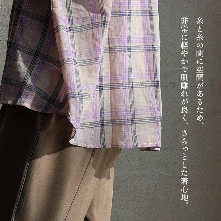 シャツ 長袖 レディース 2WAY コットン 薄手 軽い 通気性 透け感 シアー ゆったり 大きいサイズ 体型カバー カジュアル 春 パティの画像