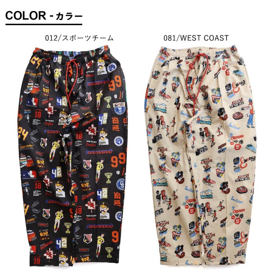 Duckster ダックスター パンツ テーパード メンズ レディース 総柄 シアサッカー 軽い 通気性 速乾 断熱 ストレッチ 伸びる ウエストゴム パティ | PATY | 03