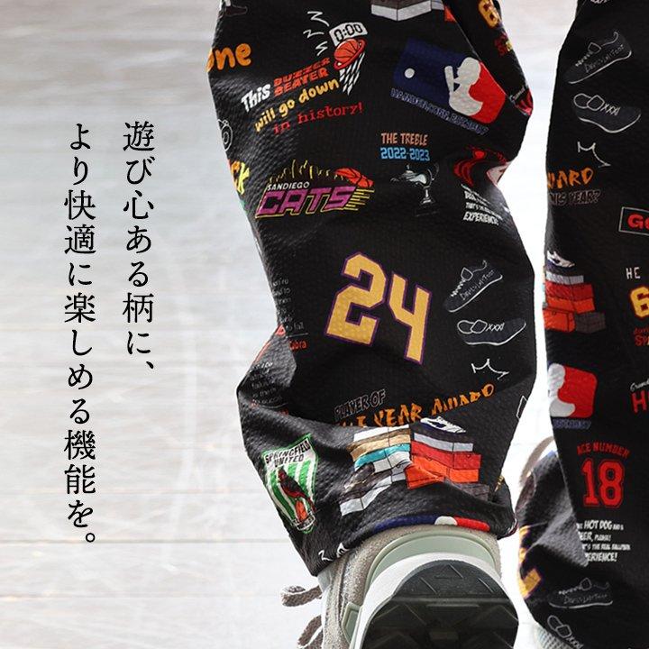 Duckster ダックスター パンツ テーパード メンズ レディース 総柄 シアサッカー 軽い 通気性 速乾 断熱 ストレッチ 伸びる ウエストゴム パティ | PATY | 04