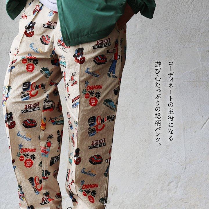 Duckster ダックスター パンツ テーパード メンズ レディース 総柄 シアサッカー 軽い 通気性 速乾 断熱 ストレッチ 伸びる ウエストゴム パティ | PATY | 05