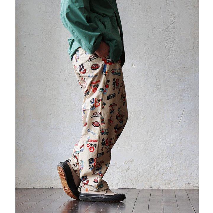 Duckster ダックスター パンツ テーパード メンズ レディース 総柄 シアサッカー 軽い 通気性 速乾 断熱 ストレッチ 伸びる ウエストゴム パティ | PATY | 11