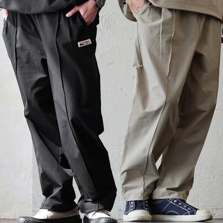 Duckster ダックスター パンツ テーパード レディース メンズ シアサッカー ストレッチ 遮熱 速乾 裾 絞れる イージーパンツ ウエストゴム 紐 | PATY