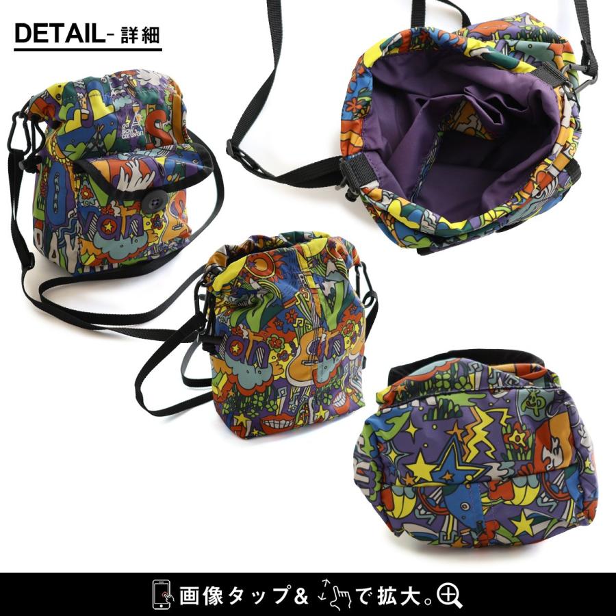 go slow caravan ゴースローキャラバン ショルダーバッグ バッグ カバン ポーチ メンズ レディース 巾着 総柄 ポケット しっかり生地 パティ (メール便50) | PATY | 12