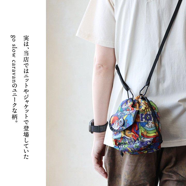 go slow caravan ゴースローキャラバン ショルダーバッグ バッグ カバン ポーチ メンズ レディース 巾着 総柄 ポケット しっかり生地 パティ (メール便50) | PATY | 05