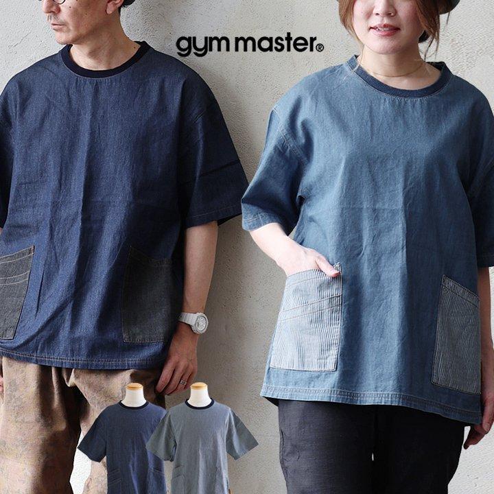 gym master ジムマスター Tシャツ 5分袖 メンズ レディース クルーネック ライトデニム 綿100 コットン 薄手 軽い 通気性 ポケット パティ | PATY