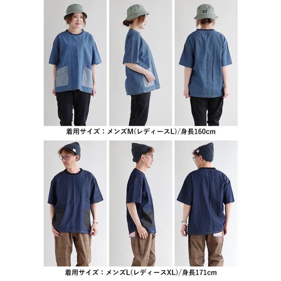gym master ジムマスター Tシャツ 5分袖 メンズ レディース クルーネック ライトデニム 綿100 コットン 薄手 軽い 通気性 ポケット パティ | PATY | 13