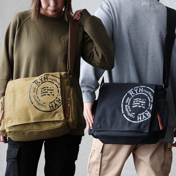 ショルダーバッグ バッグ メンズ レディース 綿100 コットン キャンバス しっかり生地 プリント 多収納 大きいサイズ カジュアル パティ | PATY