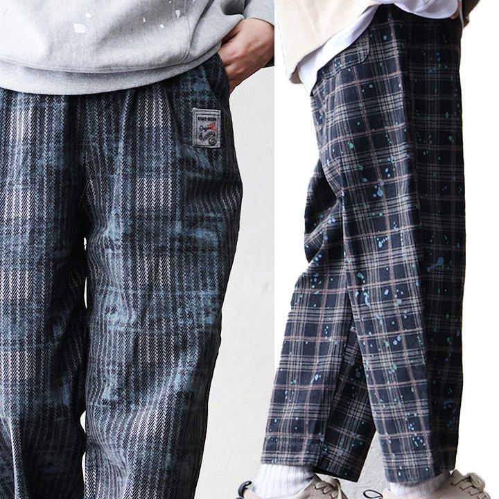 PATY パンツ テーパード レディース 総柄 花柄 ストライプ チェック柄