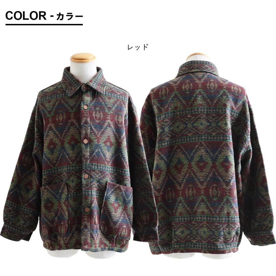 PATY ジャケット シャツジャケット 長袖 メンズ レディース ネイティブ