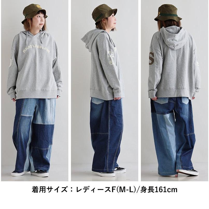 パンツ デニムパンツ テーパード レディース リビルドデニム 綿100 コットン ウエストゴム ゆったり 大きいサイズ カジュアル パティ | PATY | 18