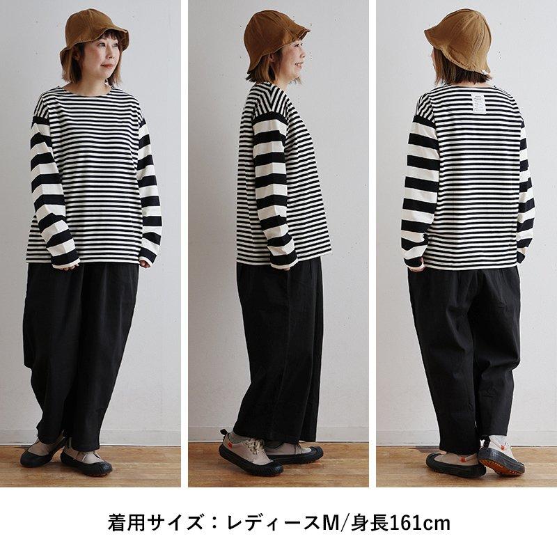 美品　ストライプ　コットンストレッチカジュアルパンツ　ブラック　大きいサイズ PATY パンツ ワイドパンツ ストレート 無地 ストレッチ ライクラ