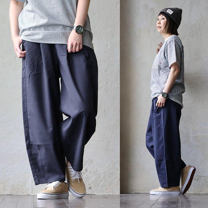 ワイドパンツ バルーン レディース 綿麻 コットンリネン ウエストゴム 裾タック ゆったり 涼しい 軽い 薄手 | PATY | 14