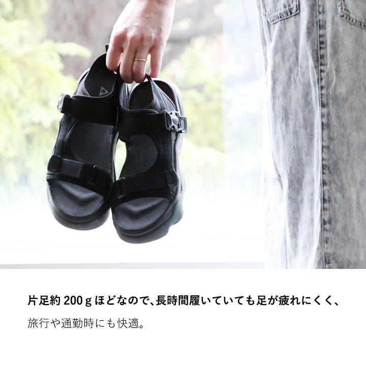 サンダル 厚底 スポーツサンダル 無地 軽い 軽量 歩きやすい 疲れにくい 高反発 インソール ベルト サイズ調整 脚長効果 すっきり パティ | PATY | 05