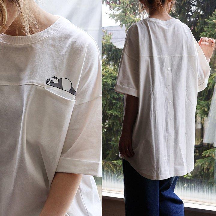 PATY Tシャツ 5分袖 レディース お尻隠れる 着丈長い アニマル パンダ