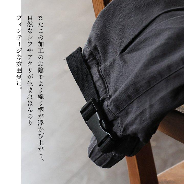パンツ ワイドパンツ ガウチョ フレア レディース 綿100 コットン ヘリンボーンツイル ウエストゴム ベルト付き 楽ちん パティの画像