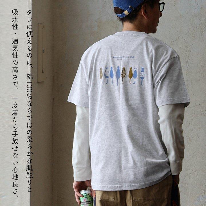tシャツ 半袖 メンズ レディース コットン 綿100％ カジュアル モノクローム ジャズ 猫 バック プリント ボックスシルエット パティ SAIL セイル | PATY | 18