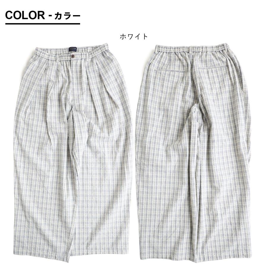 PATY パンツ ワイドパンツ メンズ レディース チェック柄 綿100