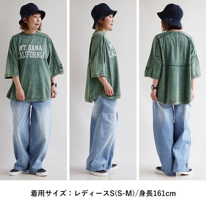 デニム パンツ レディース バレル テーパード ゆるすぎない ワイド ウエストゴム スーパーストレッチ 着痩せ 見え 体型カバー ユーズド加工 パティ BLUETO | PATY | 18
