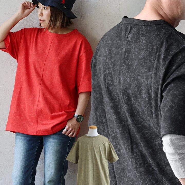 PATY Tシャツ 5分袖 メンズ レディース クルーネック ムラ染め風
