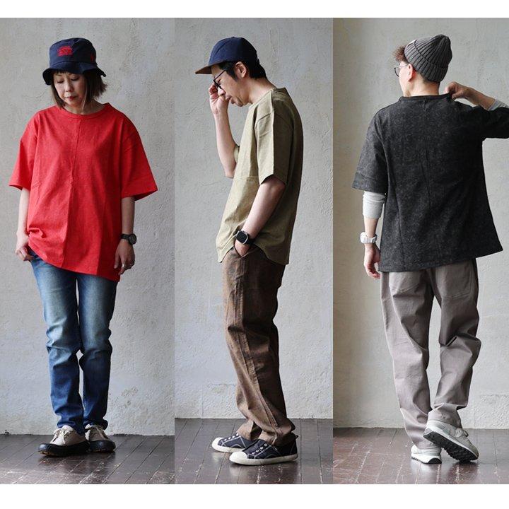 PATY Tシャツ 5分袖 メンズ レディース クルーネック ムラ染め風