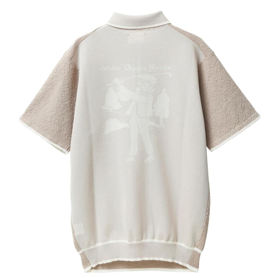 tovho トヴホ メンズ ポロシャツ メンズ 半袖ポロ サマーニット メッシュ 通気性 ストレッチ M/L ベージュ 緑 グリーン ネイビー 紺 送料無料 21-672305の画像