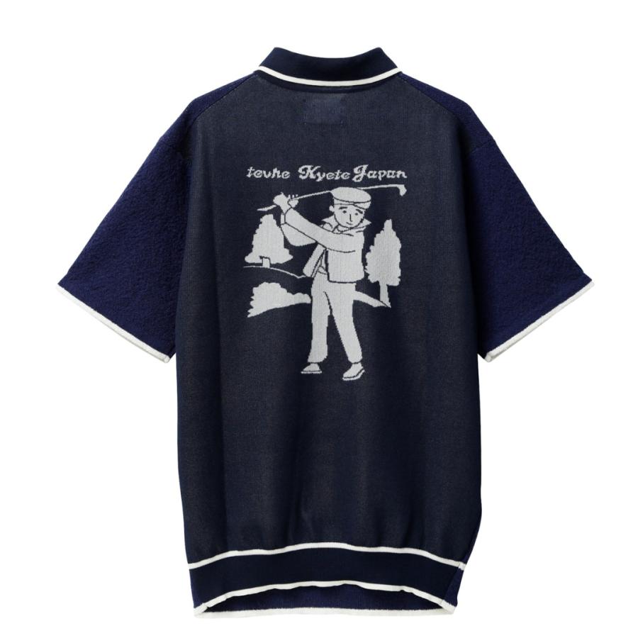 tovho トヴホ メンズ ポロシャツ メンズ 半袖ポロ サマーニット メッシュ 通気性 ストレッチ M/L ベージュ 緑 グリーン ネイビー 紺 送料無料 21-672305の画像