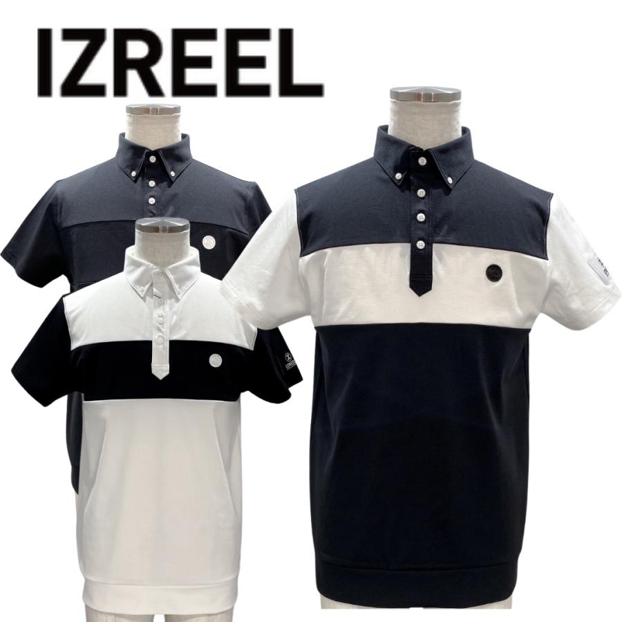 IZREEL（イズリール） 台衿シャツ メンズ ポロシャツ 半袖ポロ ゴルフ