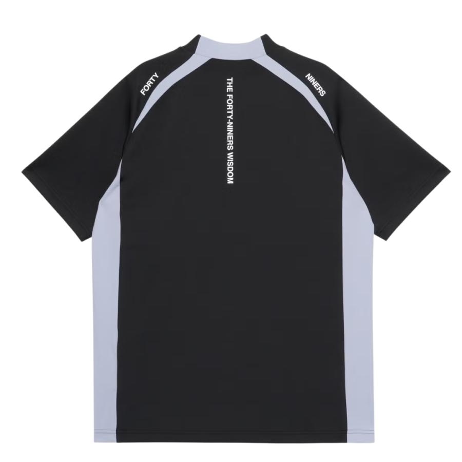 TFW49 半袖モックネックシャツ ダークグレー XL TFW49 ゴルフウェア メンズ モックネック 半袖シャツ SIDE PANEL SHORT