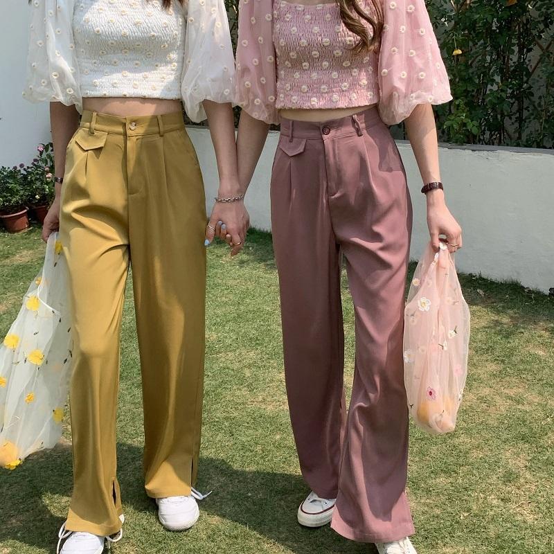 タックインスリットスラックス レディース ゆったり カジュアルパンツ シミラー くすみ色 ボトムス パンツ 02 Monety 通販 Yahoo ショッピング