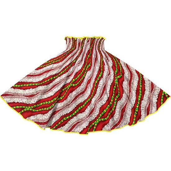 パイピングパウスカート 赤のパウスカート ホワイトジンジャー柄 パインのパイピング pipau-2760RD-pineapple スカート（パウスカート）