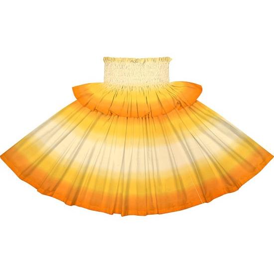 フリルパウスカート 黄色とオレンジのグラデーション柄 frpau-2270YWOR