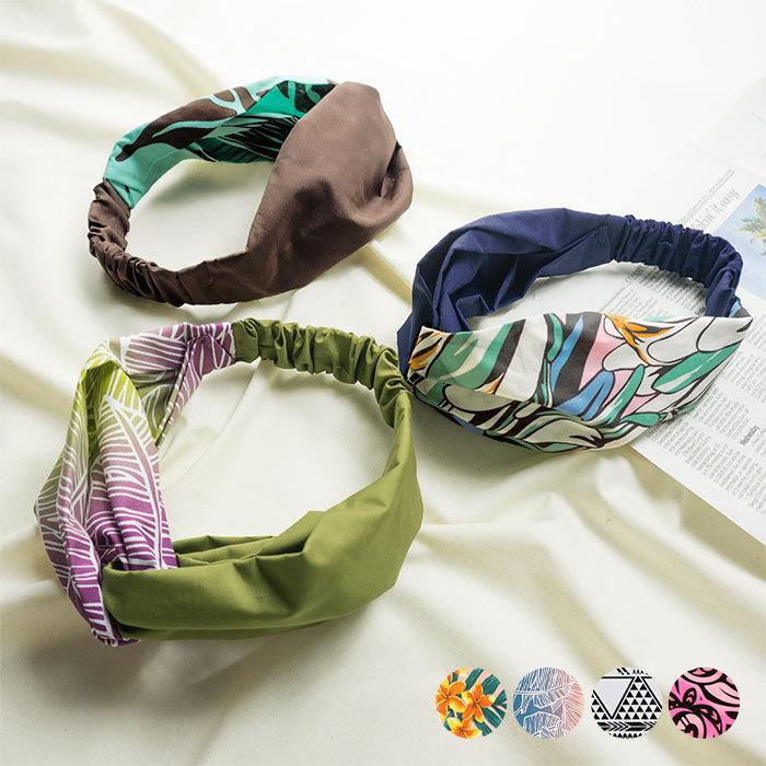 クロスターバン 幅広 ヘアバンド レディース ハワイアン柄 Fsac Hairturban Crs メール便可 パウスカートショップ Yahoo 店 通販 Yahoo ショッピング