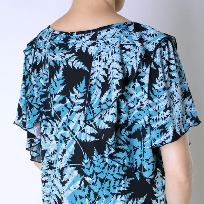 フリルスリーブ ワンピース ハワイアン パラパライ柄 リゾートライン fswr-81008 