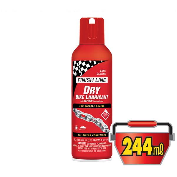 FINISH LINE(フィニッシュライン) ドライ バイク ルブリカント 244ml エアーゾール/DRY BIKE LUBRICANT(潤滑剤)(ドライタイプ)｜pave