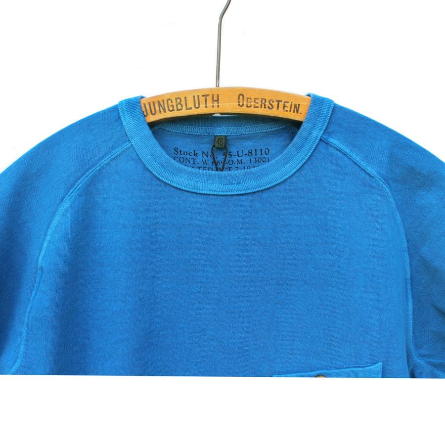 Nigel Cabourn ナイジェルケーボン Basic T-shirt ベーシックTシャツ - 顔料染 ブルー Pigment Blue｜pavement｜02