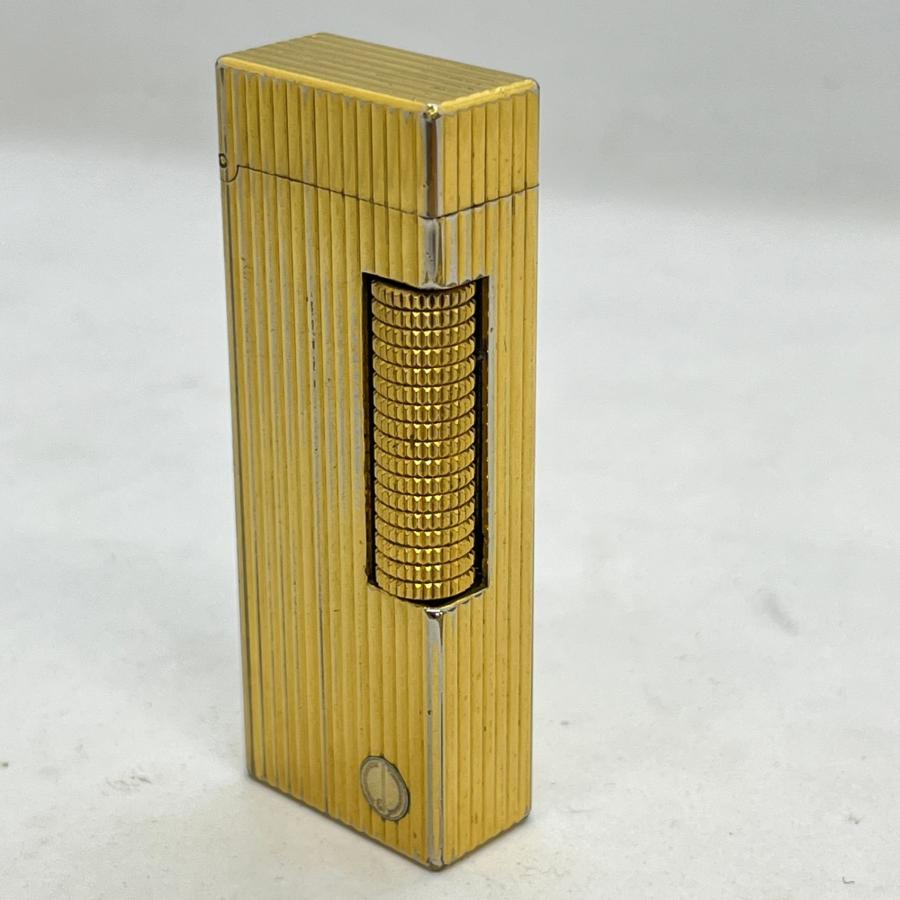 dunhill ダンヒル ロゴ刻印 ローラー式ガスライター ゴールド 着火確認 