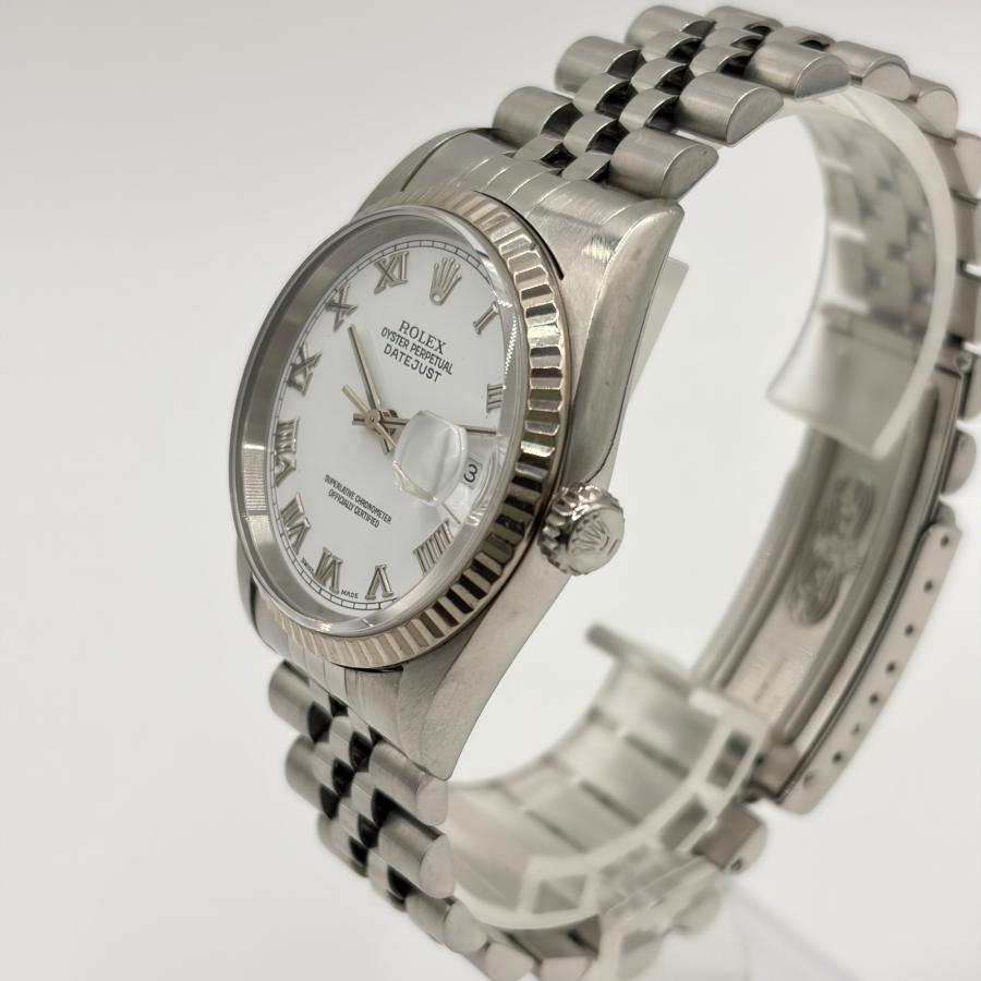 値下げロレックス ROLEX デイトジャスト 16233 白文字盤/ローマ 1円～ ロレックス デイトジャスト 16233 X番 白文字盤 ローマン SS×YG