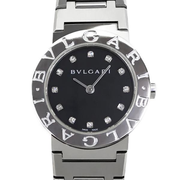 ブルガリ ブルガリブルガリ BB26SS 12Pダイヤモンド ステンレススチール クォーツ 黒文字盤 ブルガリブルガリ BVLGARI