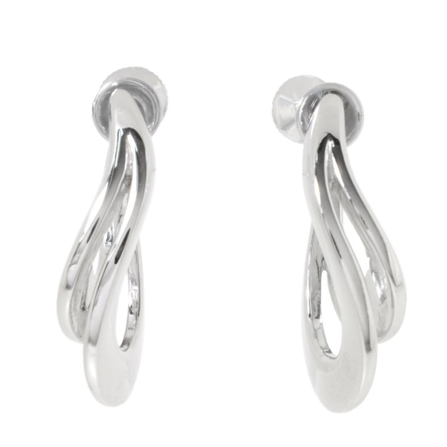 MIKIMOTO（ミキモト） [中古] K18WG ウェーブデザイン イヤリング 両耳 