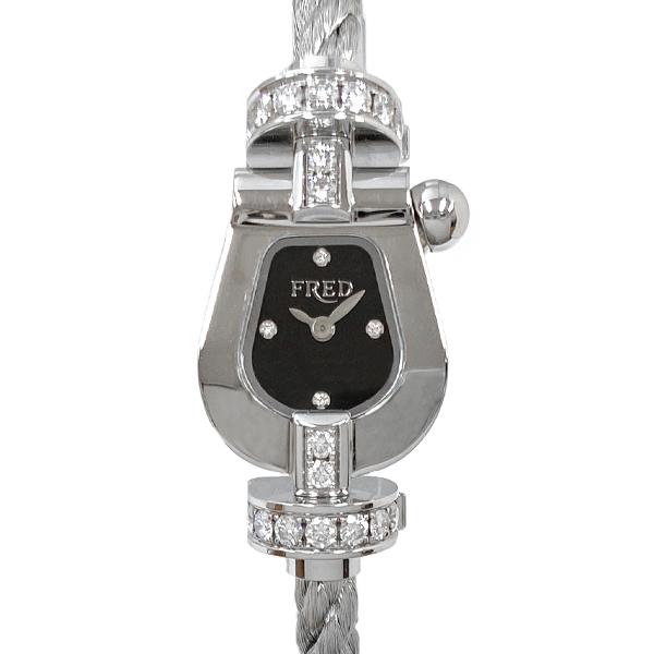 Fred [中古] フレッド フォース10 ウォッチ FD070111A002 クォーツ ステンレススチール ダイヤモンド ブラック×シルバー ...