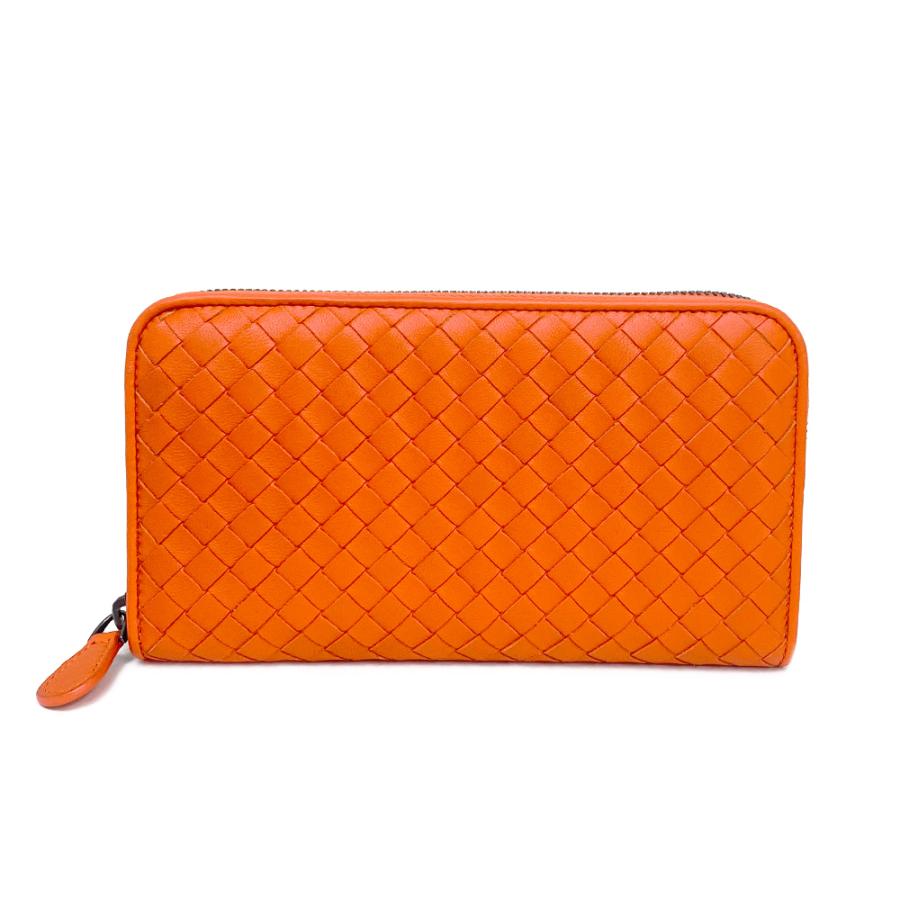 ボッテガヴェネタ 長財布 ラウンドファスナー イントレチャート イエロー レザー BOTTEGA VENETA ボッテガヴェネタ 財布 イントレチャート レザー