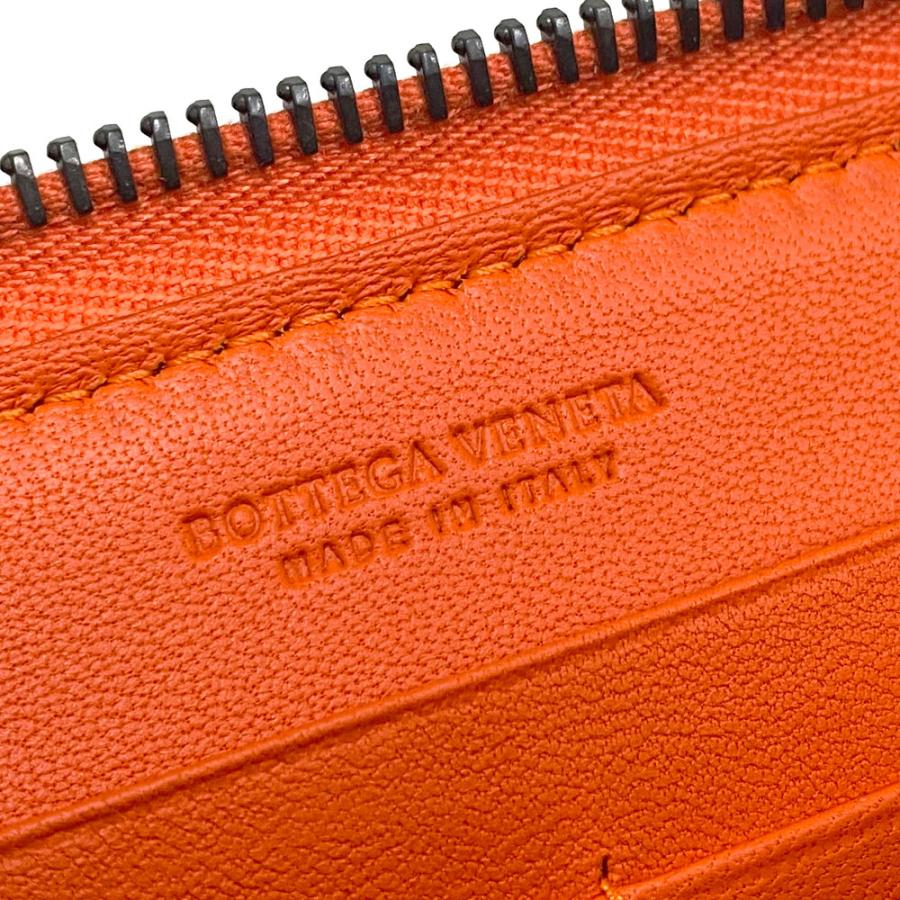 【USED】ボッテガヴェネタ　イントレチャート　オレンジ　長財布 USED】ボッテガヴェネタ イントレチャート オレンジ 長財布